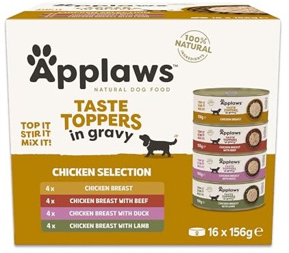 Applaws Natural Wet Dog Food Cans, Chicken Selection in Gravy - 16 x 156g