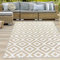 Teppich-Traum Teppich Outdoor Außenteppich wetterfest wasserfest Balkon Garten Terrasse Camping Picknick Strand Kunststoff Rauten Boho beige 120 x 170 cm