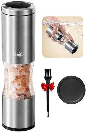 Sangcon macina sale e pepe macina condimenti macina pepe in acciaio inossidabile finezza regolabile macina pepe manuale adatto per picnic all'aperto barbecue cucina di casa da viaggio (una confezione)