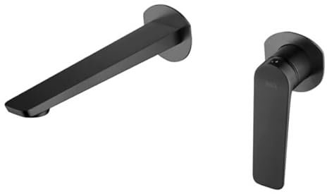 MICE - Grifo monomando empotrado para lavabo hecho de latón - Griferia empotrada para lavamanos apto para agua frio/caliente Negro Mate GLN047/NG