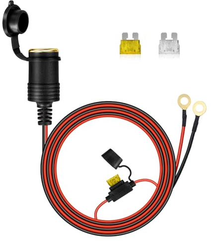Zigarettenanzünder, Wasserdicht Marine Grade 12V / 24V Gleichstrom-Feuerzeugsteckdose Steckdose für Auto/Motorrad/Boot, Zigarettenanzünder mit 1m 14AWG 20A Anschlusskabel