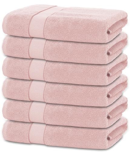 BANANALU 6 Badetücher 70x140 cm 100% Baumwolle Badetuch Duschtuch Rosa