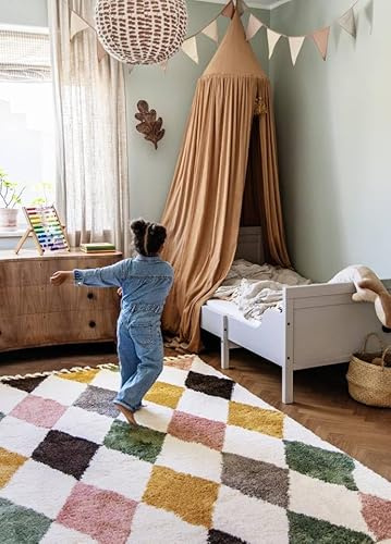 RugVista Jester Barnmatta, 140 x 200 cm, Flerfärgad | Moderna, Rektangulär, Medellång lugg, Endast kemtvätt, Oeko-Tex 100, Utan farliga kemikalier, Barnkammare