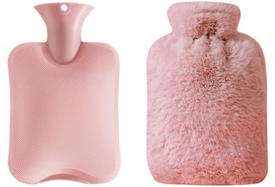 WäRmflasche mit Weichem Bezug – Auslaufsicher 2L Groß WäRmflaschen mit. HandwäRmer für Kinder & Erwachsene. Schmerzlinderung für Bauch RüCken Beine. Geschenke für Familie und Freunde(Rosa)
