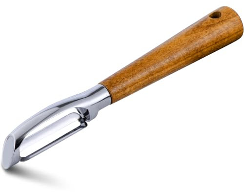 KYDIFS Pelapatate per mancini, pelapatate da cucina per verdure, patate, frutta, mela, carota, lame affilate resistenti in acciaio inox e manico in legno di acacia antiscivolo