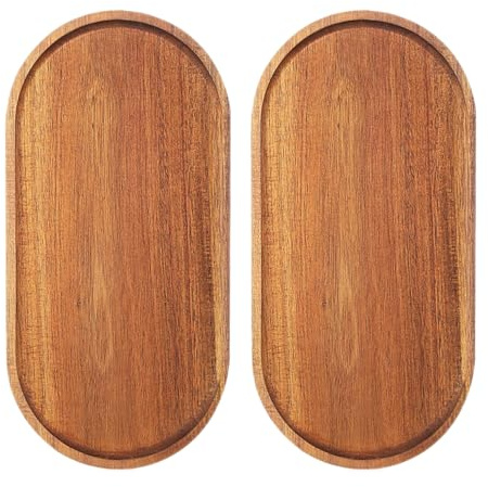 Vassoi da portata in legno, 29 x 10,5 cm, piatti ovali in legno, piatti da portata per formaggi, dessert, snack, pane, frutta, antipasti, piatti (76,2 x 35,6 cm), confezione da 2