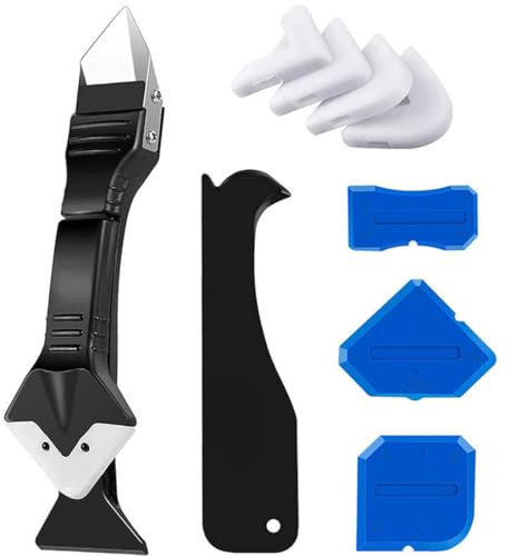 Outils de l'enlève joint, kit de Lisseur de joints Silicone grattoir à coulis avec grattoir d’angle