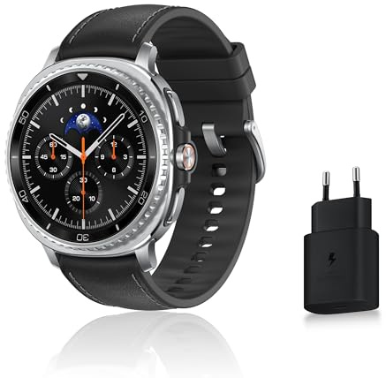 Samsung Galaxy Watch8 Classic, Montre Connectée, Couronne rotative, Galaxy AI, Coach Sommeil, Coach Running, Bluetooth, 46mm, Noir, Chargeur Secteur Rapide 25W Inclus, Version FR