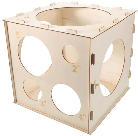 IMIKEYA Scatola Di Misurazione Della Sfera Pieghevole in Legno, Righello Misuratore Di Palloncini Portatile, Strumento Preciso Per Decorazioni e Feste, Per Misurare Palloncini Di Varie Dimensioni