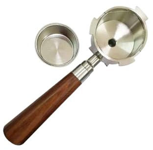 51MM Double Spout Coffee Portafilter Sharpener Filter Holder,Compatible For Delonghi, Compatible For Dedica, EC680/685 Coffee Accessories Barista ديلونجي(Red rosewood handle)