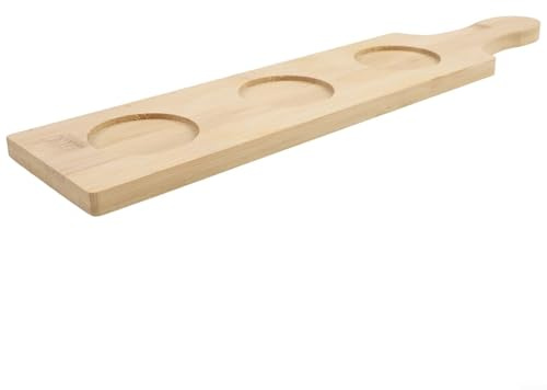 Vassoio in legno con fori porosi per piccoli bicchieri da vino e bicchieri da birra, realizzato in legno naturale con cuscinetti antiscivolo per ridurre lo scivolamento e proteggere le superfici (3