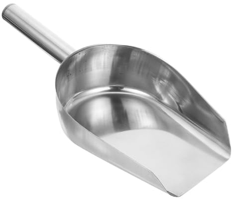 BESPORTBLE Pala para Hielo de Acero Inoxidable Grande Tipo B Pala Multifuncional para Alimentos Arroz y Cubitos de Hielo Utensilio Ergonómico para Cocina Bares y Restaurantes