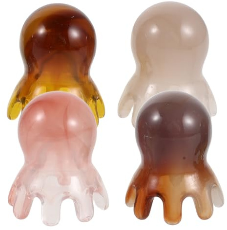 Toyvian Aparato masaje para cabeza con diseño ergonómico de pulpo, resina duradera, 4 unidades para uso diario y alivio de tensión capilar