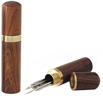 Okared 2 Pack Wooden Toothpick Holder Portable Toothpick Dispenser Bucket Toothpick Holder Mini Toothpick box Pocket