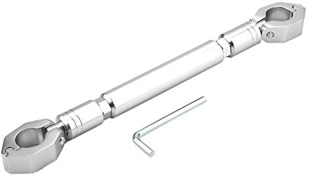 Universelle einstellbare Motorrad Motorradlenker Lenkerhalterung und Klemmleiste Querstangensatz Aluminiumlegierung Motorrad Ausgleichsstange 22 mm Klemmdurchmesser(Silber)