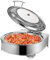 Chafing Dish Elettrico, Scaldavivande Contenitore Scalda Cibo Acciaio Inox Chafing Dish da Tavolo con Coperchio in Vetro a Vista - Mantenere il Cibo in Caldo, 400W