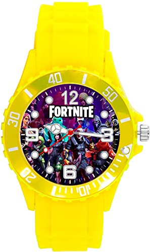 TAPORT Montre à Quartz en Silicone Jaune pour Les Fans de Fortnite, Sangle, Jaune, Sangle