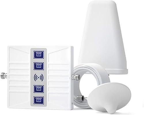 Amplificador de Señal 4G 3G 2G 4 Bandas 900/1800/2100/2600MHz (Banda 8/3/1/7) Amplificador 4g Amplificador 4G gsm 70dB ALC Amplificador Celular