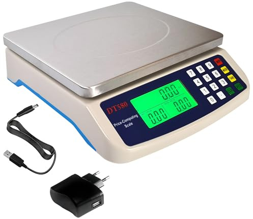 Balanza Comercial Peso-Precio 40kg/1g para Hostelería, Tiendas y Comercios