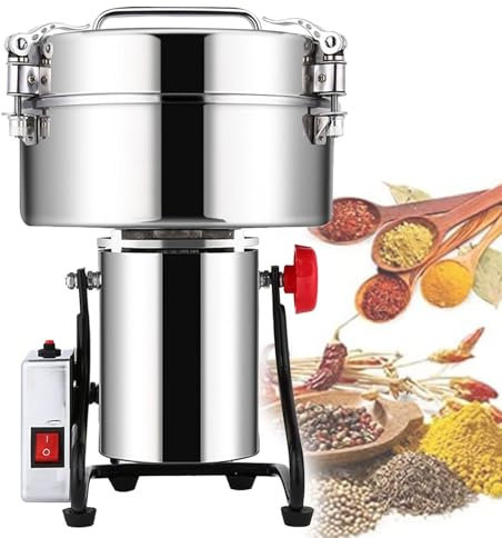 Molinillo Eléctrico de Granos, 4500G, Molino de Especias de Acero Inoxidable con Temporizador y Protección contra Sobrecarga, Molinillo para Hierbas, Especias, Frutos Secos y Cereales