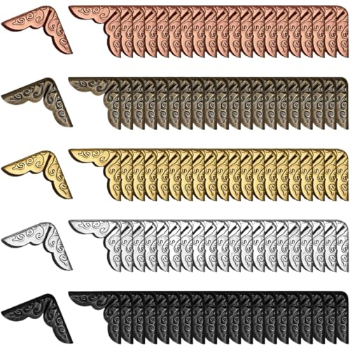 NOPKESV 100 Pezzi Decorazione Angolare Triangolare, Protezione in Metallo, Paraspigoli, Adesivi per Foto Album, Angoli di Libri Decorativi, per Foto, Scrapbooking, Menu, Quaderni, Cartelle