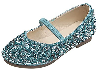 Bailarinas Niña Zapato Purpurina Planas Comodo Zapatos de Baile para Niños Elegante Brillantes Mary Jane Shoes Fondo Suave Antideslizantes Versátil Zapatillas Niña Cuatro Estaciones