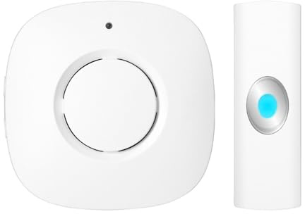 Miratic Timbre Inalámbrico de Red con 38 Sonidos Alcance de hasta 250 m Timbre Casa con 5 Niveles de Volumen 0-88 dB 2 Modos de Señalización Color Blanco