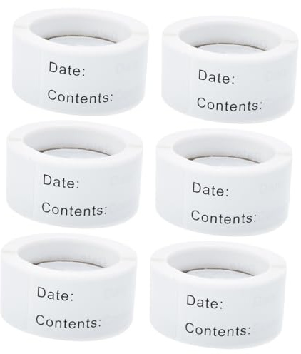 OSALADI 6 Rolls Writable Date Stickers for Breast Milk Storage Bags Adhesive Food Date Labels for Freezer Containers Non-Fading Breastmilk Storage Markers for Home and Office Organization