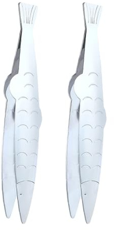 BESPORTBLE Lot de 2 Pinces à Épiler en Acier Inoxydable pour Arêtes de Poisson, Pince Fine Multifonction Cuisine, Outil Léger et Résistant, pour Retirer Arêtes et Poils Alimentaires