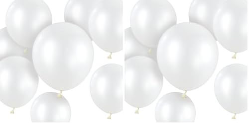 Pearl White Balloons 100 Pack 12 inch Thick Latex White Balloons for Birthday Wedding Anniversary Baby Shower Party Decorations.