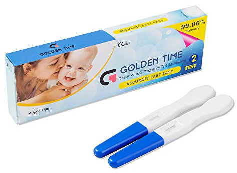 JARUFEE Golden Time - 2 x Early Detection Pregnancy Tests Fast Respond Accurate HCG Urine Test kit Easy Sensitive for Home Self-Testing Blue
