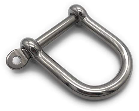 1 Stk. Edelstahl Schäkel weite Form ø 5 mm, V4A A4 AISI 316 Rostfrei Rundschäkel Drehschäkel D-Schäkel Drahtseil Verbinder mit Augenbolzen INOX Stainless Steel [Größe Wählbar 5 6 8 10 12 mm] (5mm)