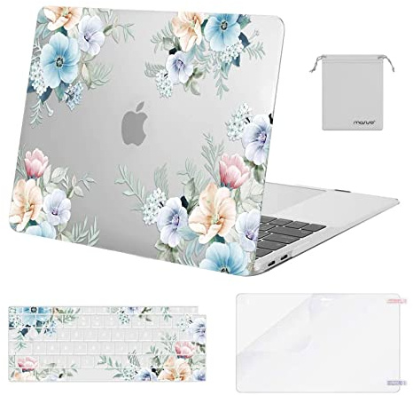 MOSISO Coque Compatible avec MacBook Air 13 Pouces 2020 2019 2018 A2337 M1 A2179 A1932 Retina, Plastique Trompette Creeper Coque Rigide&Protection Clavier&Protecteur d'écran&Rangement Sac, Transparent