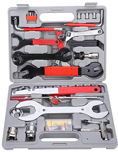 Fahrradreparatur Kit Fahrrad Reparatur Werkzeug Set 44tlg Multifunktionswerkzeug Fahrrad Werkzeugkoffer Fahrradwerkzeugset für Fahrrad Montagearbeiten und Reparaturen Fahrrad Werkzeug mit Tragekoffer