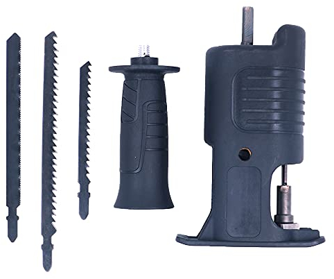 Tiardey Drill Saw Attachment,adaptateur de scie alternative portable avec 3 lames,accessoire de perceuse de scie,accessoire de scie à perceuse pour la coupe de métal et la coupe de bois