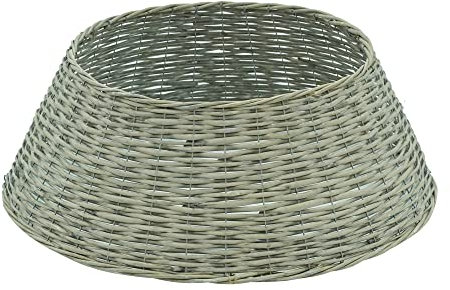 Stilè Copri Base per Albero di Natale in Vimini D.49/69xH.26 cm. (Light Grey)