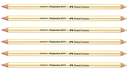 Faber-Castell 205021 - Radierstift Perfection 7057, doppelseitig, weich und hart, 6 Stück