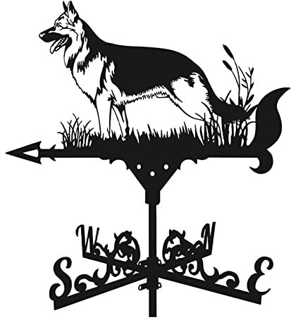 Pomurom Viento para Jardin, Retro Metal, Viento para Tejado, Indicador Dirección del Viento, Decorativo para Patio Jardín Cobertizo Tejado Cochera Granero