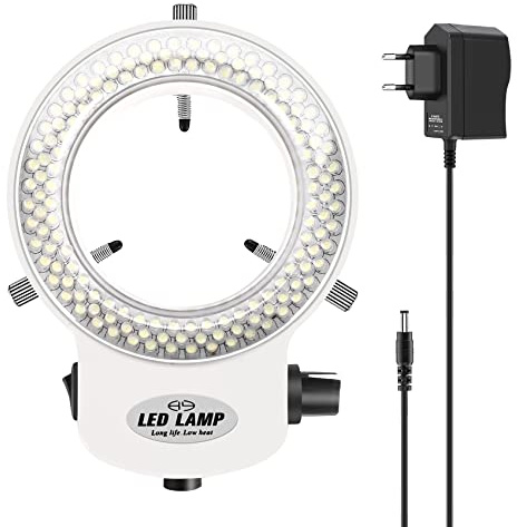 Roundsky 144 lysdioder, ring, för mikroskop, mikroskop, ljus, 6 000 K, 0–100% justerbar
