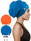 Reymand 2 Pack Extra Große Badekappe Damen Herren für Zöpfe und Dreadlocks,Silikon Schwimmkappe für langes Haar,Extensions,Locken und Afros,Badehaube Bademütze für Erwachsene (Orange + Marineblau)