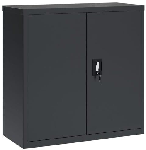 vidaXL Dokumentskåp antracit 90x40x90 cm stål