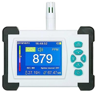 Detector de dióxido de carbono SR-510A actualizado con función de salida PDF, batería recargable, medidor de CO2 portátil, sensor de CO2