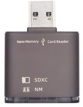 Xiwai Adattatore da USB 3.0 a NM Nano Memory Card e lettore di schede SD con scrittore a doppia porta per Mate Seial Phone & Camera & Laptop