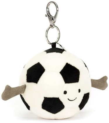 Schlüsselanhänger mit Jelly Cat Fußballtaschen-Anhänger, schwarz / weiß, S