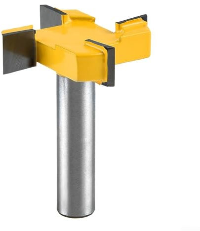 Alanmoship CNC Spoilboard Surfacing Router Bit 1/2 Zoll Schaft 2 Zoll Schnittdurchmesser Hartmetallbestückt 4 Flügel Holzbearbeitungswerkzeug zum Hobeln von MDF Sperrholz Spanplatten