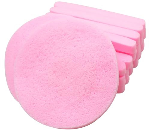 24 Pieces Compressed Facial Sponges for Cleansing, Face Sponge for Washing Face and Removing Makeup, Easy to Carry for Travel - Pink