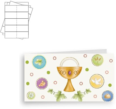 ARKRAFT 40 pezzi Bigliettini per Bomboniere Fai da Te, Carta 300g, Personalizzabili con PC e Stampante (Comunione, 40)