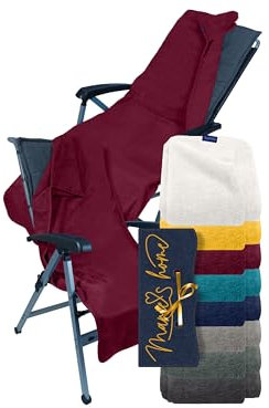 Marie´s Home Housse en tissu éponge pour chaise de jardin, chaise longue de jardin, 70 x 200 cm, pour chaise de camping, chaise pliante, sauna, chaise longue de plage, chaise longue de piscine, 70 x