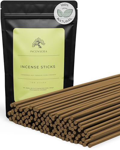 Incensera Räucherstäbchen Set - (Zitronengras, Minze, Geranie, Nelke, Zimt)