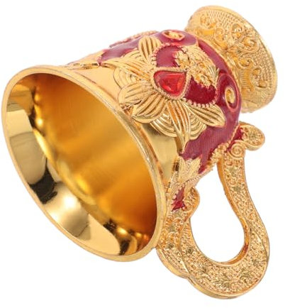 Mikikit Tasse D'eau Tasse De Vin En Relief Calice Doré Calice De Vin Gobelet Vintage Gobelets Vintage Gobelet De Fête Rouge Alliage De Zinc